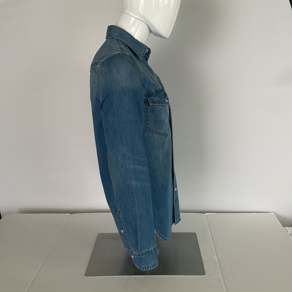 7 For all Mankind Mens Denim Snap Shirt - Picture 6 of 16